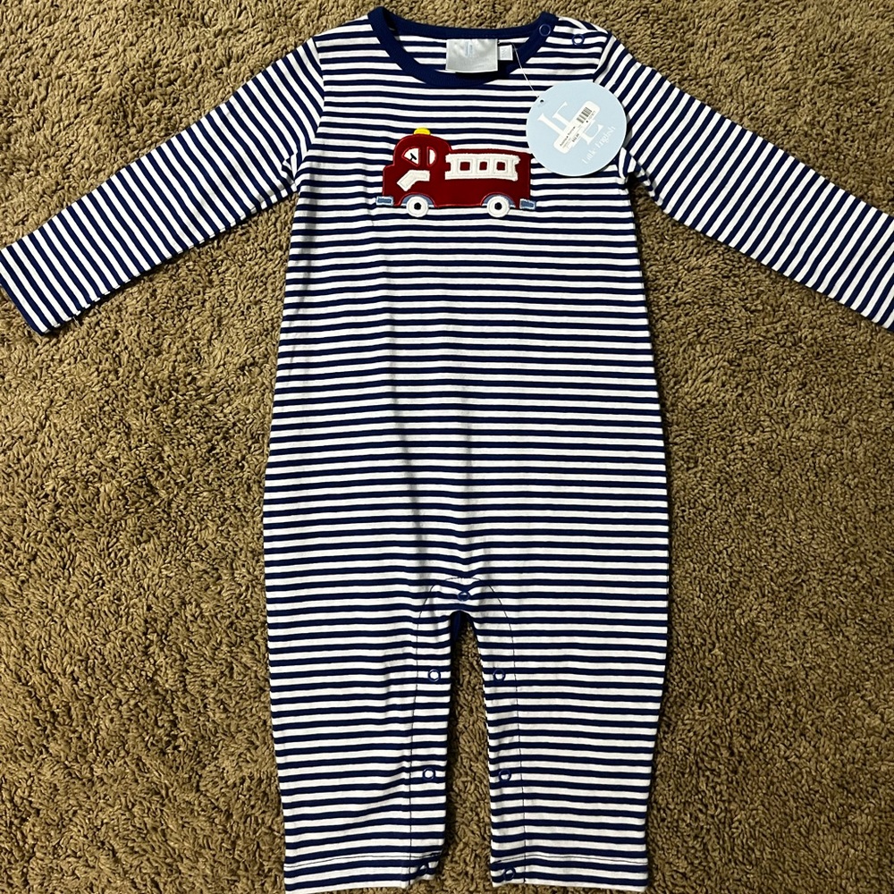 18M Little English Firetruck Romper